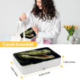 thumbnail image 5 of Crocodile Elegant PU Leather Earring Organizer Storage Box Decorative Box with Removable Compartment - Portable, 5 of 6