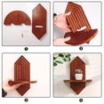 thumbnail image 4 of Kchsji Diamond Walnut Solid Wood Wall Shelf, Compact Flowerpot Or Decor Display, Wall Mounted Wooden Rack, Simple Modern Decoration, Small Apartment Or Office Organization, 4 of 6