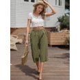 thumbnail image 6 of Weardear Womens Capri Pants Casual Cropped Pants Elastic Waist Summer Trousers 3/4 Length Pants with Pockets, 6 of 6
