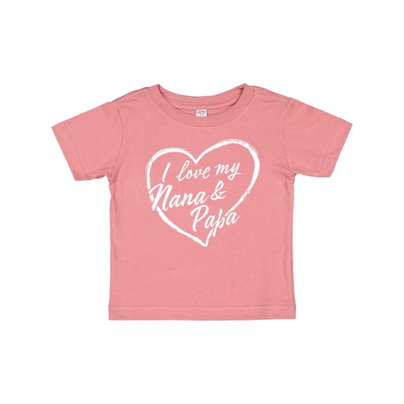 Inktastic I Love My Nana and Papa in White Chalk Heart Boys or Girls Baby T-Shirt