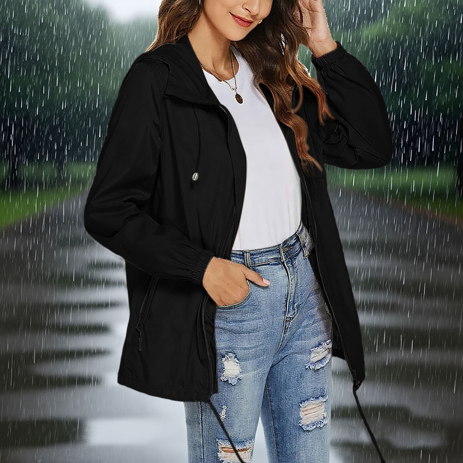 Manteau De Pluie Femme Léger Imperméable – Pour Randonnée, Voyage, Quotidien, Coupe-vent Déperlant - 3