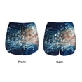 thumbnail image 5 of Vsdgher White Jellyfish Dansing in the Ocean Print Women's Running Double Layer Shorts High Waisted with Pockets Elastic Yoga Workout Athletic Gym Sports, 5 of 8