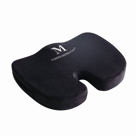 Coussin de siège confortable en mousse à mémoire de forme pour chaise de bureau, de voiture ou de maison - Soulagement des douleurs sciatiques et dorsales - Coussin antidérapant pour le coccyx