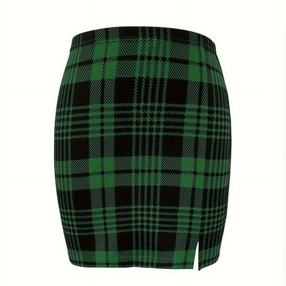 Plaid Skirt Sexy Micro Skirt Offiece Lady Red Green Elegant Pencil Mini Skirts Streetwear High Waist Lady Short Skirt for Women