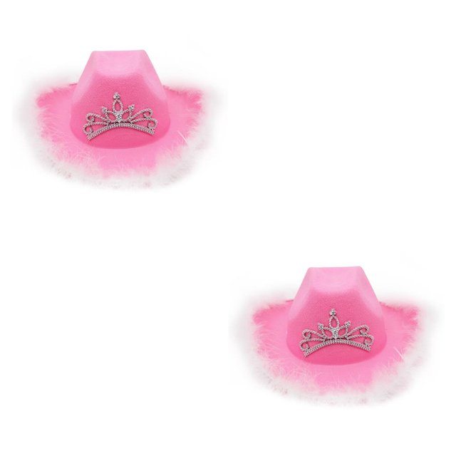 Minnieouse Western Style Cowboy Cowgirl Hat with for Party Holiday Supplies 2piezas Rosa conjunto B
