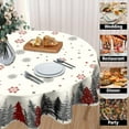 thumbnail image 4 of Christmas Snowflake Round Tablecloth Cream Tablecloth 60 Inch Gary and Red Tree Pattern Circle Table Cloth Winter Holiday Table Cover for Home Kitchen Dinning Party Xmas Decor, 4 of 8