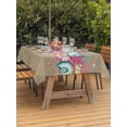 thumbnail image 2 of Outdoor Tablecloth with Umbrella Hole and Zipper, Pink Starfish Abstract Rectangle Table Cloth 52x70 Inch Waterproof Tablecloth, Ocean Conch Coastal Coral Picnic Table Cover for Patio Camping, 2 of 7
