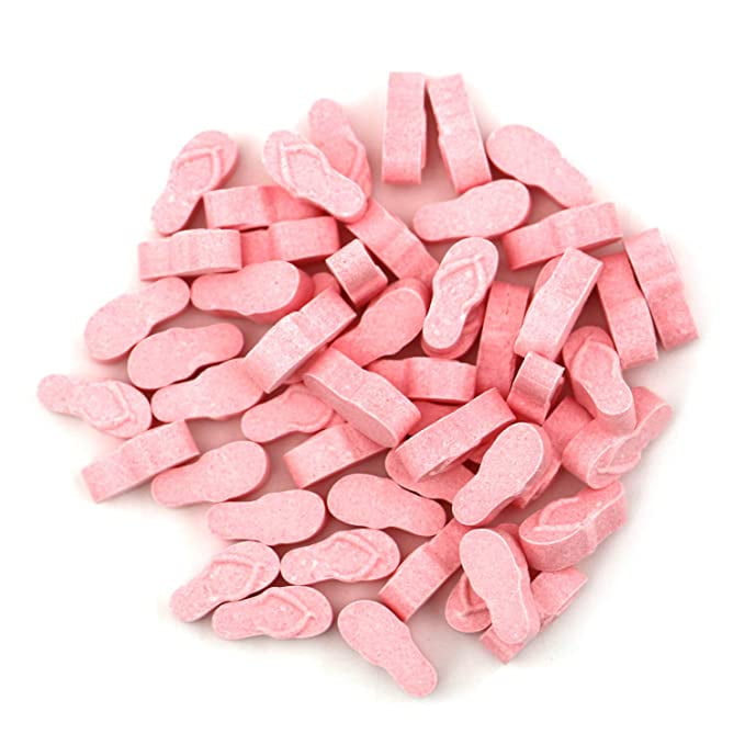 Boston America Flamingo Hard Candy Flip Flop Shaped Tin Strawberry Flavor Pink 12 Count 6 Oz