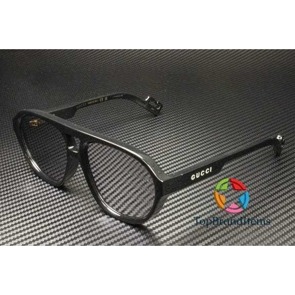 GUCCI GG1239S 002 Pilot Navigator Injection Black Silver 58 mm Men's Sunglasses