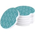 thumbnail image 1 of FMSHPON Sea Hippocampus Pattern Set of 4 Car Coaster for Drinks, Absorbent Ceramic Stone Coasters Cup Mat with Cork Base for Home Kitchen Room Coffee Table Bar Decor, 1 of 5