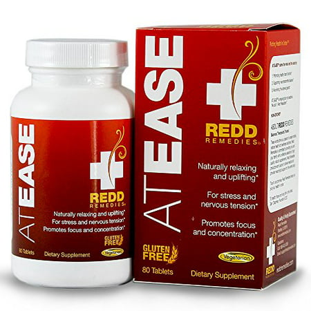Redd Remedies At Ease - Natural Anxiety Relief Supplement - Promotes Healthy Brain Function - Naturally Relaxes The Body For Sleep - 80 (Best Meds For Sleep And Anxiety)