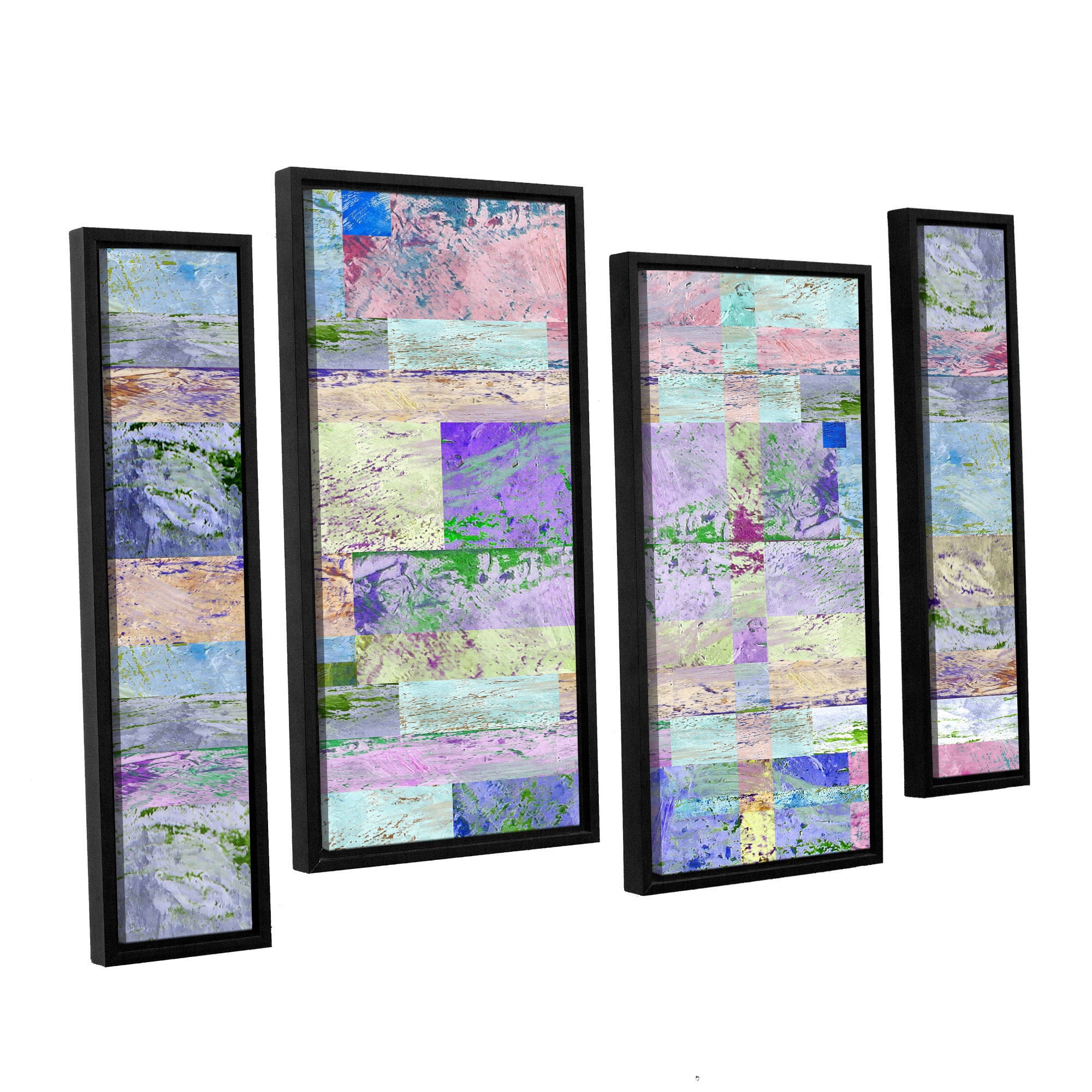 ArtWall Greg Simanson "Abstract I" 4-Piece Floater Framed Canvas Staggered Set