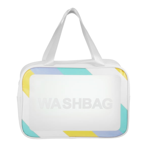 1 Pc Bolsa de Cosméticos Clara y Conveniente para Mujeres para Vacaciones, Camping y Viajes de Negocios Blanca-L