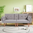 thumbnail image 2 of Leumius 72 Inch Futon Sofa Bed,Velvet Futon Couch with Adjustable Backrest and Cupholders,Suitable for Apartment,Living Room,Small Space,Dark Gray, 2 of 7