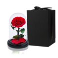 thumbnail image 2 of Rosas preservadas hechas a mano en cúpula de cristal, regalos del día de San Valentín para ella, rosas rojas reales que duran más de un año, rosas de cristal eternas, 2 of 5
