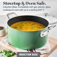 thumbnail image 3 of Granite Stone 5qt Stock Pot Non-stick Gradient Pasta Pot with Glass Lid, Green, 3 of 7