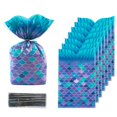 thumbnail image 2 of Bolsas de plástico de cola de sirena para regalo, bolsa de embalaje de galletas de caramelo, bolsa de trato de sirena, decoración de fiesta de cumpleaños de niña, Baby Shower, 50 piezas, 2 of 4