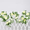 thumbnail image 4 of CIMAXIC wedding 2.2m Artificial Flower String Garlands Wedding 16 Heads Rose Vines Rattan for Valentine's Day Home Party Balcony Table Decorations (Ivory),86.61"X2.36"X2.36", 4 of 5