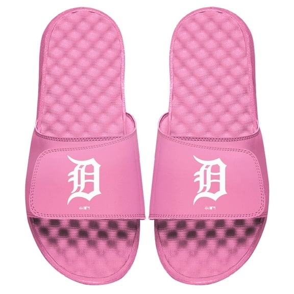 Women's ISlide Pink Detroit Tigers Primary Logo Slide Sandals