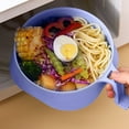 thumbnail image 3 of Nkmbld Instant Noodle Bowl Microwave Ramen Bowl with Strainer 6 Piece Set Ramen Bowl with Lid and Handle Dishwasher Safe, Purple, 3 of 8