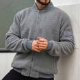 thumbnail image 3 of Men Polar Fleece Jacket Long Sleeve Full Zipper Casual Coat with Pockets Autumn Winter Solid Color Outwear, 3 of 8