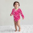 Cotton Baby Onsies, Modern Minimalist Cool Horse Pink Long Sleeve