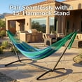 thumbnail image 4 of Sunnydaze 2-Person Cotton Mayan Family Hammock, 625 lb Capacity - Tropical Lagoon, 4 of 17