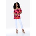 thumbnail image 3 of Women's Hawaiian Off-Shoulder Ruffle Muumuu Top in Sunset Red L, 3 of 5