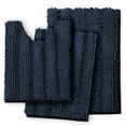 thumbnail image 1 of 3 Piece Bathroom Rugs Sets Thick Non Slip Soft Absorbent Bath Mat Set for Tub, Shower and Toilet (17"x24" + 20"x32" + 20"x24" U-Shaped, Navy Blue), 1 of 9