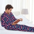 thumbnail image 6 of Sikiie Cool Mirror Cherries Mens Pajama Set, Soft Warm Long Sleeve Sleepwear, Cozy Button-Down Pjs for Men-, 6 of 7