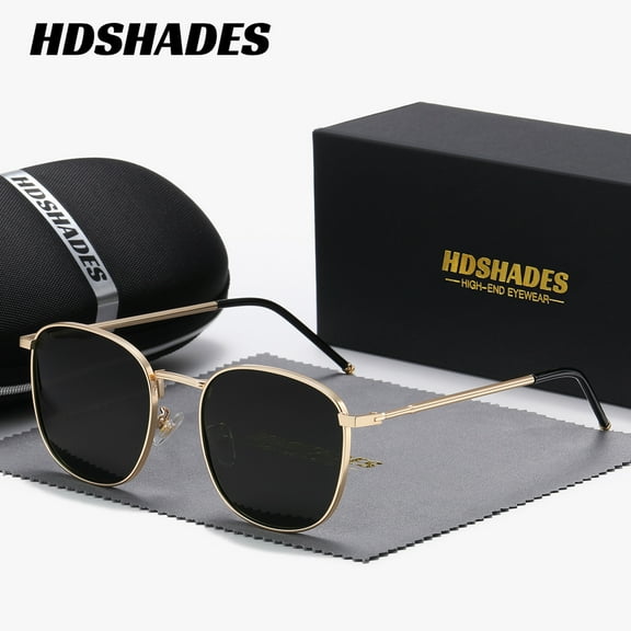 HDSHADES Unisex Premium Craftsmanship Full Frame Polarized Sunglasses camping Square Frame Sunglasses UV400