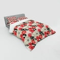 thumbnail image 3 of Ambesonne Floral Bedding Set 3 Pcs, Circled Abstract, Twin XL, Pink and Black, 3 of 3