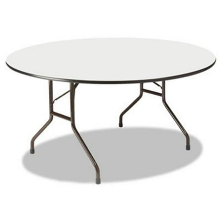 Wood Laminate Base - Iceberg Enterprise 55267 60 dia. x 29 in. Premium Wood Laminate Folding Table, Gray Top & Charcoal Base