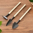 thumbnail image 6 of 3 Piece Mini Gardening Tool Set – Small Hand Shovel & Rake with Wooden Handles for Succulents, Miniature Plants & Home Gardening Hobby, 6 of 9