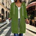 thumbnail image 2 of Hurxie Women Casual Zip up Fleece Hoodies Tunic Sweatshirt Long Jacket Oversized Hoodie with Pockets Full Zipper Hooded for Fall Winter, 2 of 6