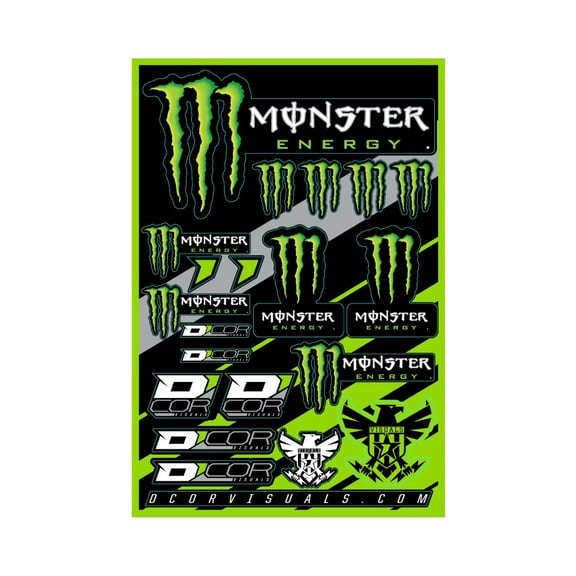 Team Monster Energy Decal Sheet Sheet Size 13" x 18" 86290102