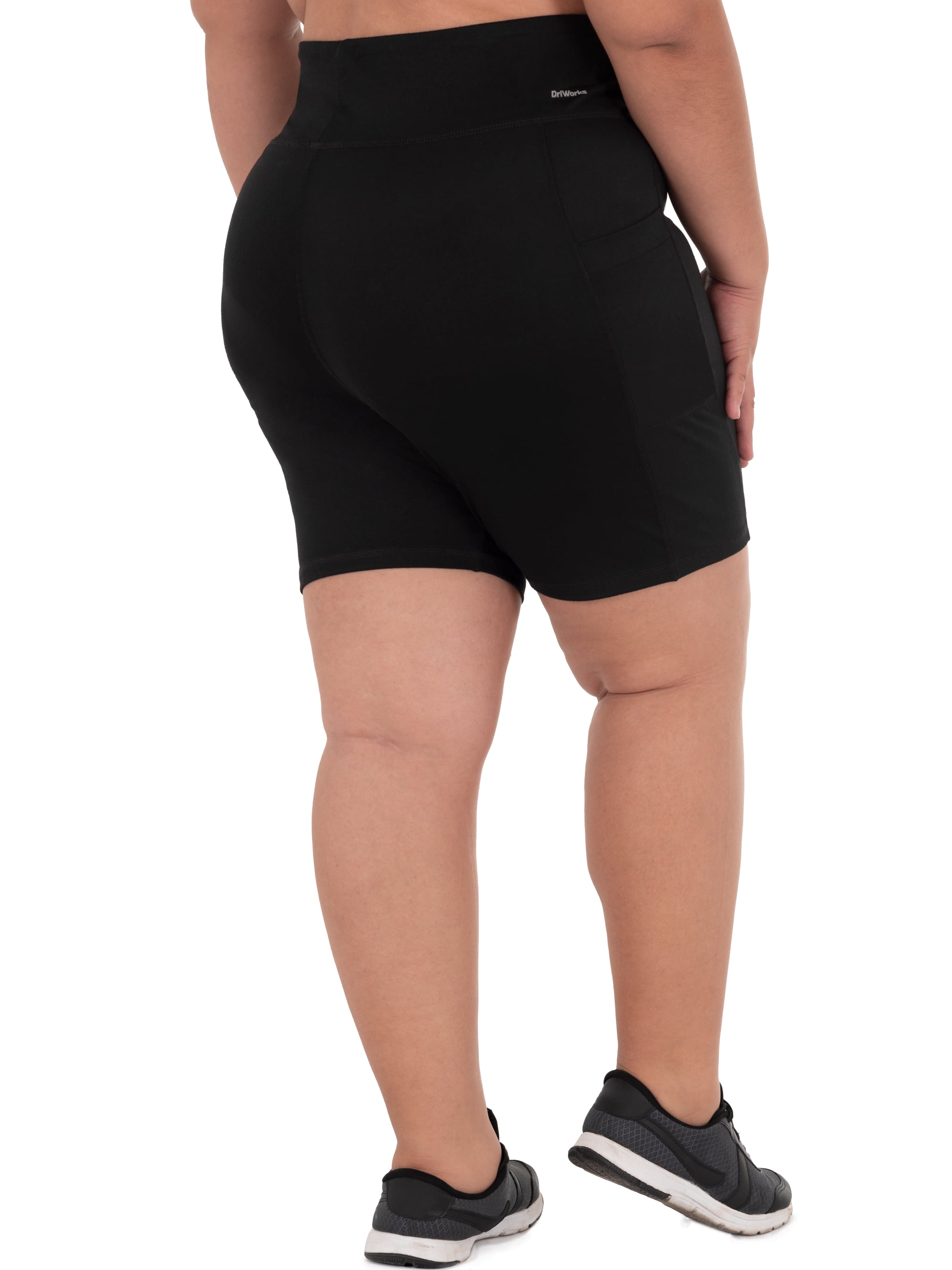 Athletic Works Women's Plus Size 9 High Waisted Active Media Pocket Bike  Short - Walmart.com