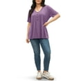 thumbnail image 5 of Fantaslook Plus Size Blouses for Women Pleated Button Short Sleeve Shirts Casual V Neck Tunic Tops, 5 of 9