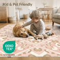 thumbnail image 4 of ODIKA Spotted Boho Layout Border Cheetah Inspired Pink Print Leopard Playful for Queen Size Bedroom, Under Bed, Master Suite, Foldable Easy Care, 4 of 7