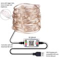 thumbnail image 4 of Guirnalda de luces LED de cobre con Bluetooth y USB, control por aplicación, 5 m, 10 m, 20 m y 30 m, para decoración de árbol de Navidad y Año Nuevo, 4 of 5