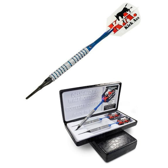 Bottelsen 184KBL 18 g Kick Ass Soft Tip Tough Koat Dart - Blue, 90 Percent Tungsten
