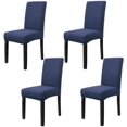 thumbnail image 1 of Dining Chair Cover Set of 4 Stretch Knitted Dining Chair Slipcovers Removable Washable Chair Protector Covers for Dining Room Home Wedding Banquet Party Hotel (Dark Blue), 1 of 8