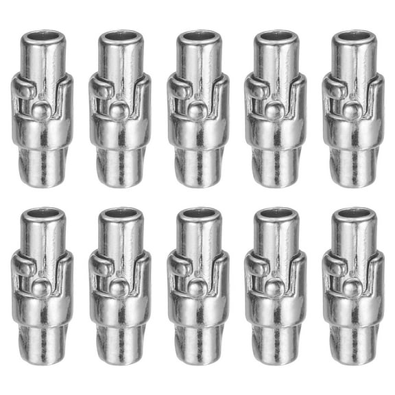 10pcs Leather Cord End Clasp 3mm Hole Magnetic Cord End Caps Closures Leather Bracelet Buckle for Jewelry Making DIY Supplies Crafts, Silver