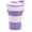 Purple and white, variant on Outdoor Silicone Folding Water Cup 500ml, Telescopic Travel Drinking & Mouthwash Cup, Portable Lightweight Mug for Picnic Hiking Camping Climbing, Leakproof