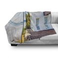 thumbnail image 3 of Ocean Soft Flannel Fleece Throw Blanket, Coastal Charm Themed Beach House Porch View Moroccan Architecture Island Print, Cozy Plush for Indoor and Outdoor Use, 50" x 70", Multicolor, by Ambesonne, 3 of 6