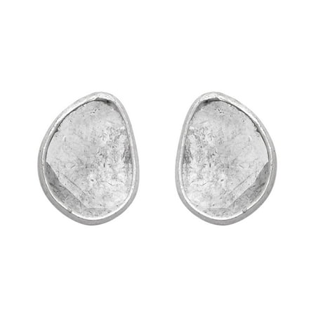 Mooneye 0.25 Ctw Natural Diamond Polki 925 Sterling Silver Women Engagement Tiny Studs Earrings