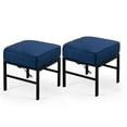 thumbnail image 6 of Auzfy 2 Pieces Aluminum Outdoor Patio Ottoman with Blue Cushion, Assembled Outdoor Foot Stool, Black Frame, 6 of 6