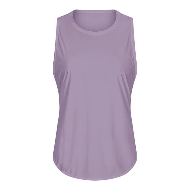 Camiseta de yoga de primavera y verano, blusa sin mangas para mujer, blusa de yoga holgada, transpirable y de secado rápido