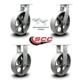 thumbnail image 2 of 12 Inch Heavy Duty Semi Steel Cast Iron Caster Set 2 Swivel Locks 2 Rigid SCC, 2 of 2