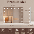 thumbnail image 4 of Swafrrt 40x30 inch LED Makeup Mirror with Round Corner Light, Tempered Glass Hollywood Vanity Mirror with LED Bulb, Suitable for Desktop, Wall Mount, White, 4 of 8